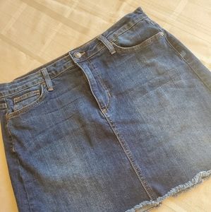 Jean fringed skirt